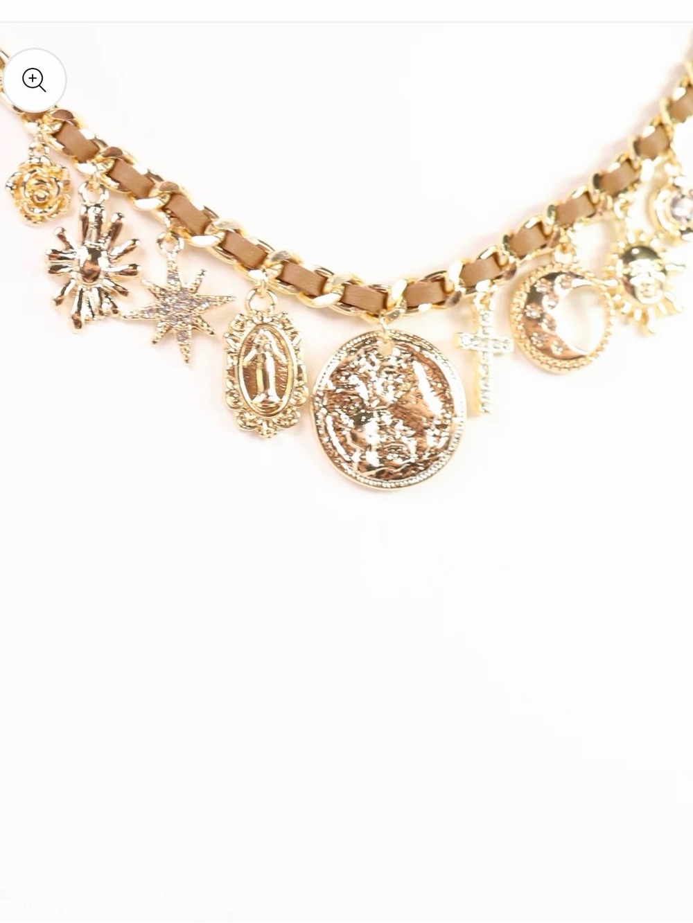 Lola Charm Necklace Tan